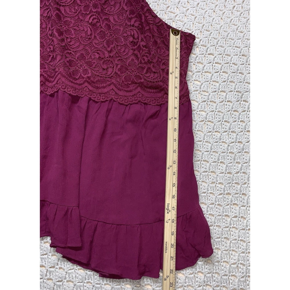 NWt Torrid Purple Shirt Top Blouse Women's 3X Lace Shell Lined Sweet Sleeveless - Picture 5 of 11